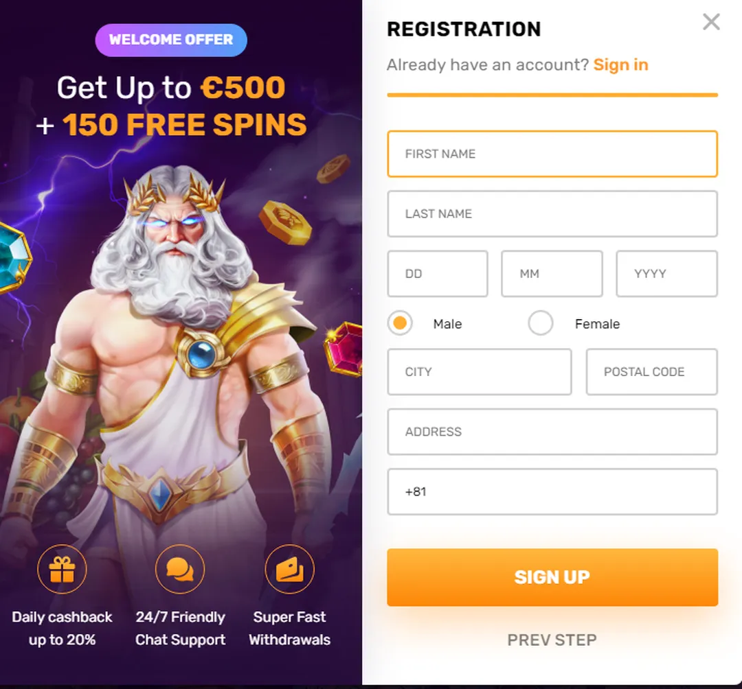 Duxcasino sign up